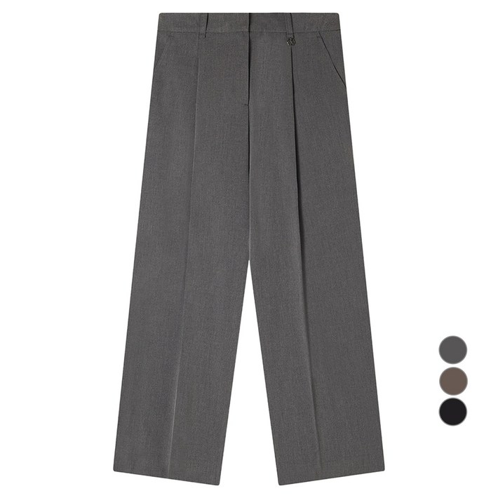 로엠 여성용 원턱 기본버전 히든밴딩 와이드 슬랙스