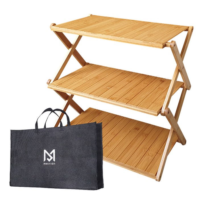 메이리앤 캠핑 우드쉘프 3단  가방 세트