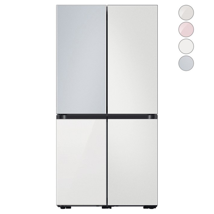 색상선택형 삼성전자 비스포크 4도어 프리스탠딩 냉장고 875L 방문설치, RF85B9111AP
