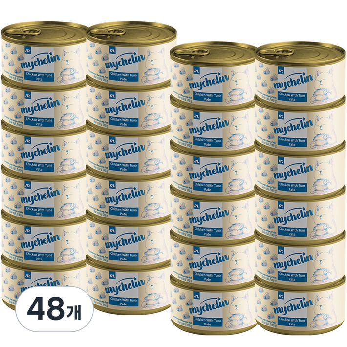 마이베프 전연령용 마이슐랭 고양이 참치 파테 습식캔, 닭참치, 80g, 48개