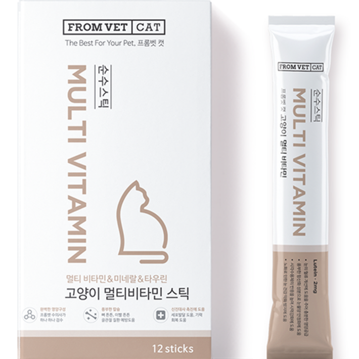프롬벳 순수스틱 고양이 멀티비타민 스틱 영양제 12g x 12p 프롬벳 순수스틱 고양이 멀티비타민 스틱 영양제 12g x 12p