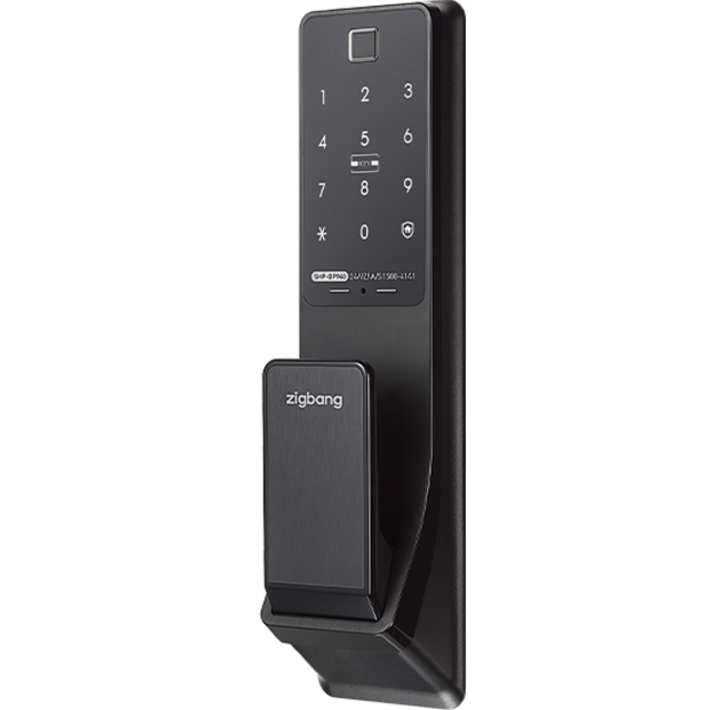 직방 지문 푸시풀 디지털 손잡이 있음 도어락  보강판 세트 SHPDP940
