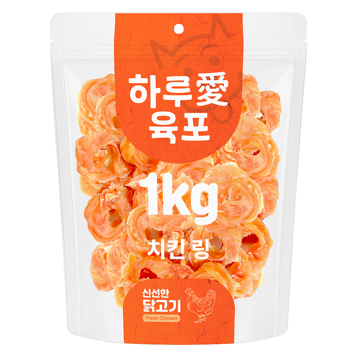 하루애 강아지 치킨 링 육포, 1kg, 1개, 닭고기