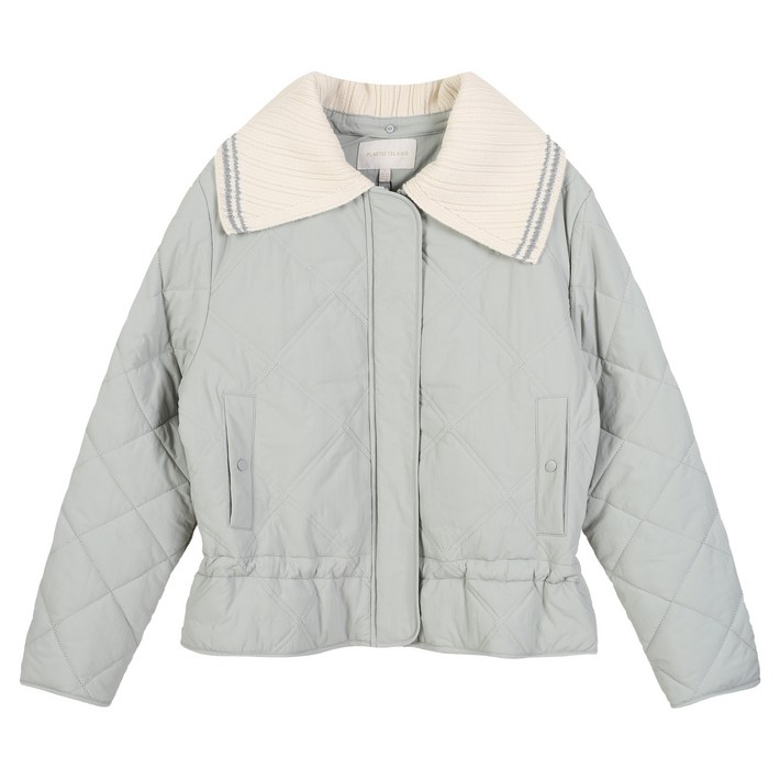 플라스틱아일랜드 여성용 니트카라 탈부착 패딩 점퍼 PQ4PZ064