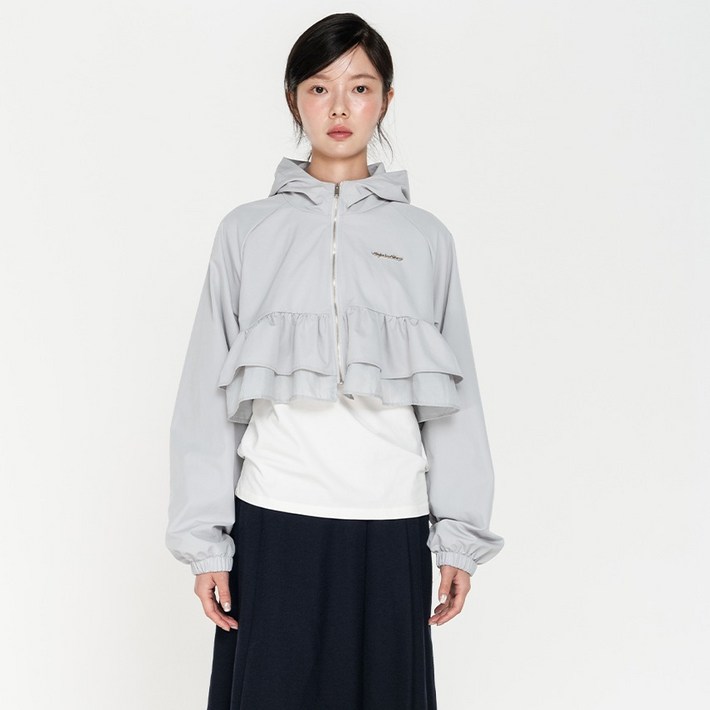 하이스쿨디스코 러플 후드집업 윈드브레이커