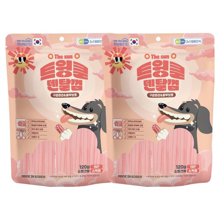 멍냥빌리지 강아지 트윙클 덴탈껌 스틱형