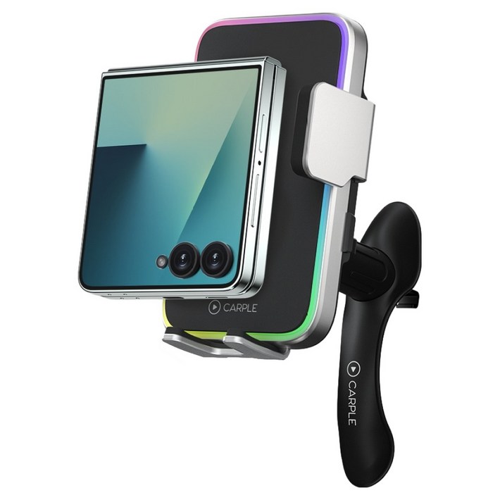 카플 차량용 무선 충전 더마운트 오리지널 V2 거치대 클립 세트, 라이트실버, CARPLETM2SV