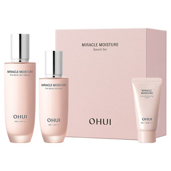 오휘 미라클 모이스처 핑크 베리어 스킨 150ml 에멀전 100ml 크림 25ml