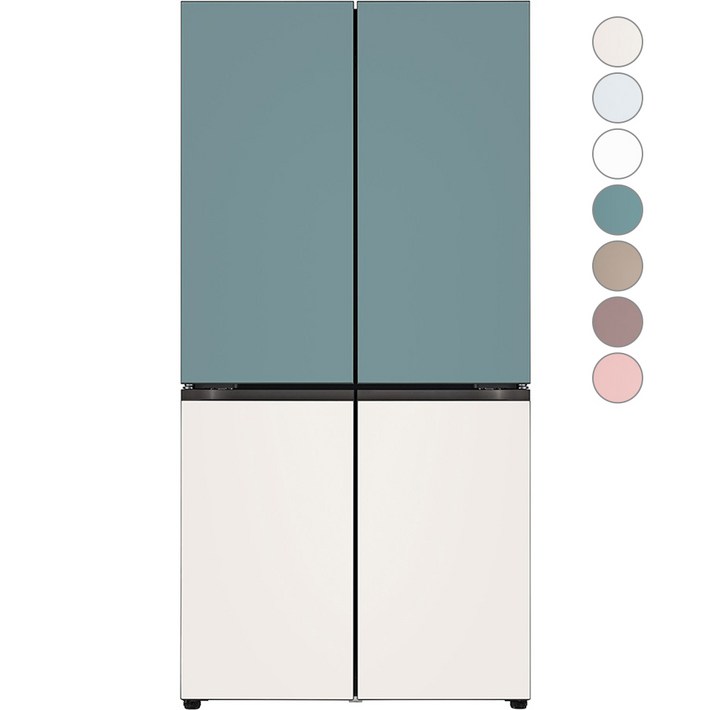 색상선택형 LG전자 디오스 오브제컬렉션 4도어냉장고 M874AAA031 글라스 방문설치