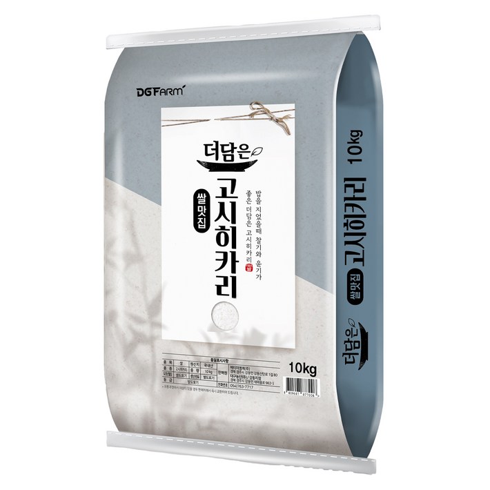 더담은 2024년산 햅쌀 고시히카리 백미 특등급, 10kg, 1개 더담은 2024년산 햅쌀 고시히카리 백미 특등급, 10kg, 1개