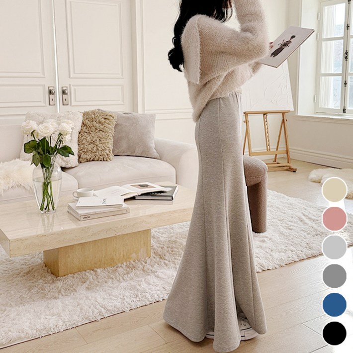 세이스타일 여성용 르메 머메이드 절개 롱 스커트 기본기장