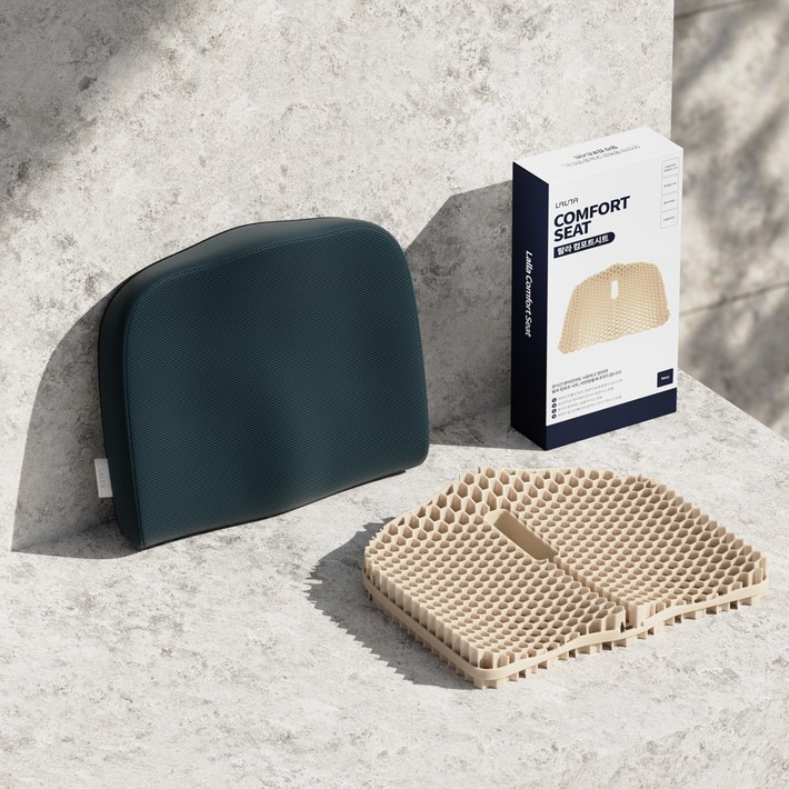 랄라 컴포트시트 체중분산 자세교정 기능성 쿨 방석, 네이비