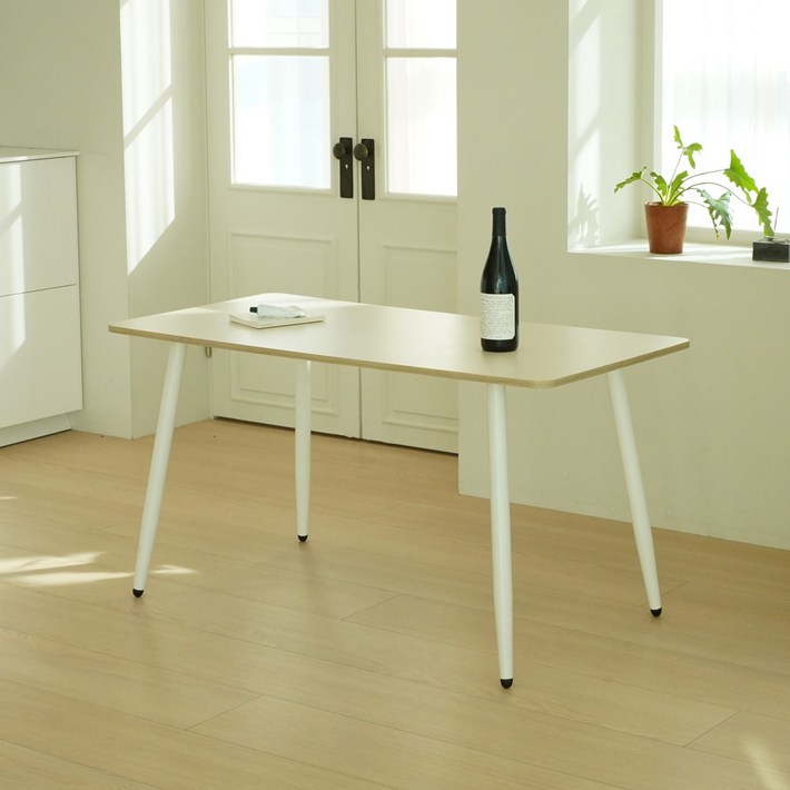 슈에뜨메종 LPM 라운드 낮은 식탁 소파 테이블 1200 x 600, 웜베이지, 4인용