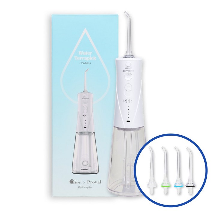 치과납품 가성비1위 워터테라픽 코드리스 구강세정기 제트팁 4개포함 무상AS 방수, 단일상품, 화이트