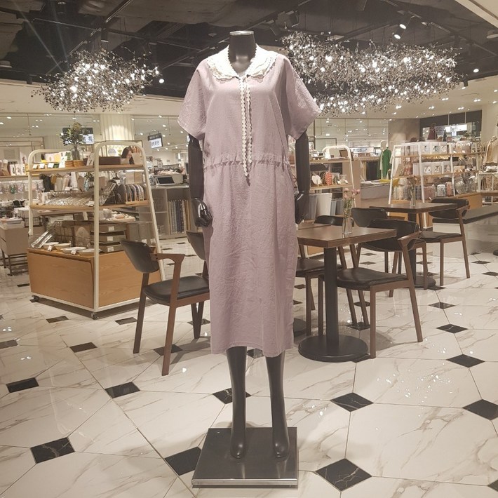 멟본 허리스트링 V넥 린넨원피스STOW20F30