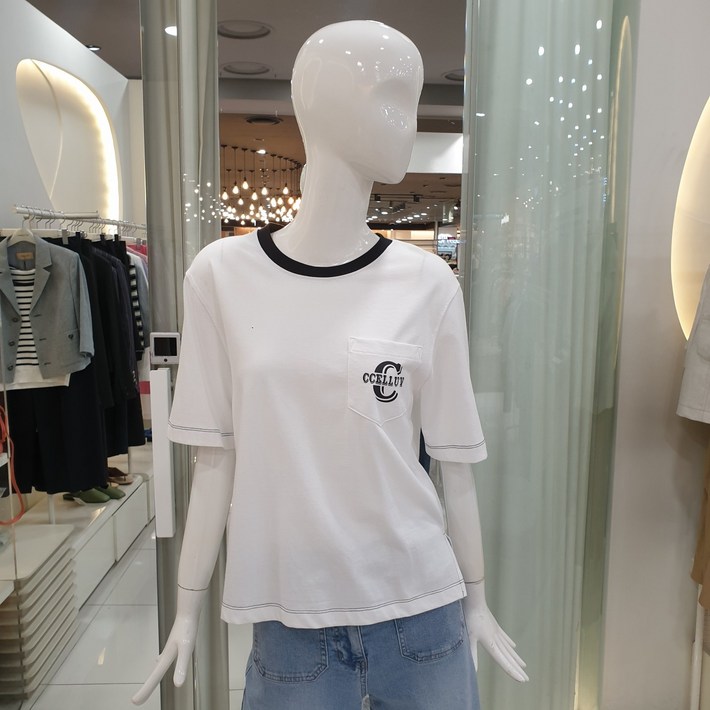 씨씨콜렉트 포켓 크롭 티셔츠 E232PSM136 WH 씨씨콜렉트 포켓 크롭 티셔츠 E232PSM136 WH