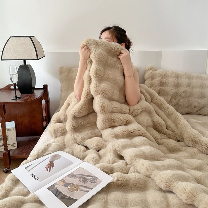 몽루아 이중보온 포근하고 두꺼운 극세사 담요 쇼파 침대 이불 블랭킷