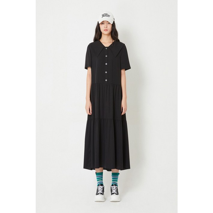 백화점출고 온라인ㅡ셔링반소매롱원피스LQDAX26500