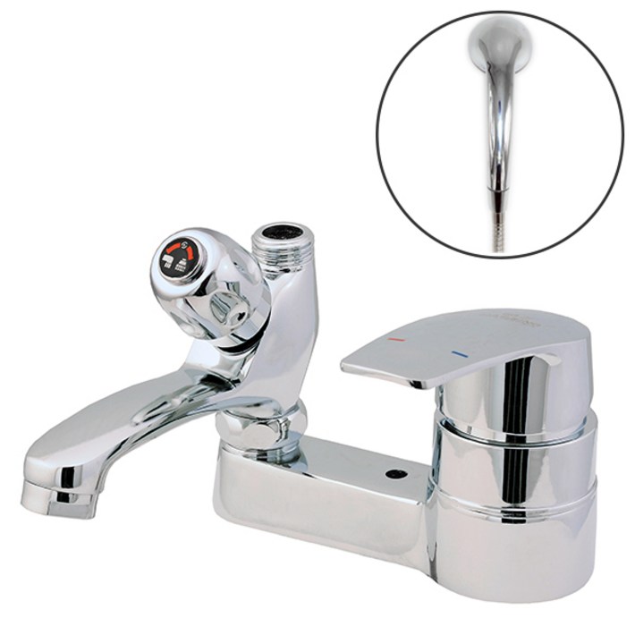 비욘드퍼니싱 투홀 세면대 수전 샤워기 겸용 국내생산 KC인증 MWL500, 1개