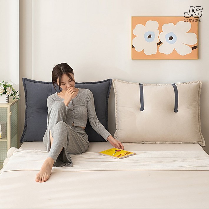JS리빙 침대 헤드 등받이 쿠션 사각 소파 허리 등쿠션 솜포함 인테리어 거실 쿠션 대형 베드 수면 허리 다리 받침대 쿠션 바디필로우 베개 JSLIVING9087452PLAYER