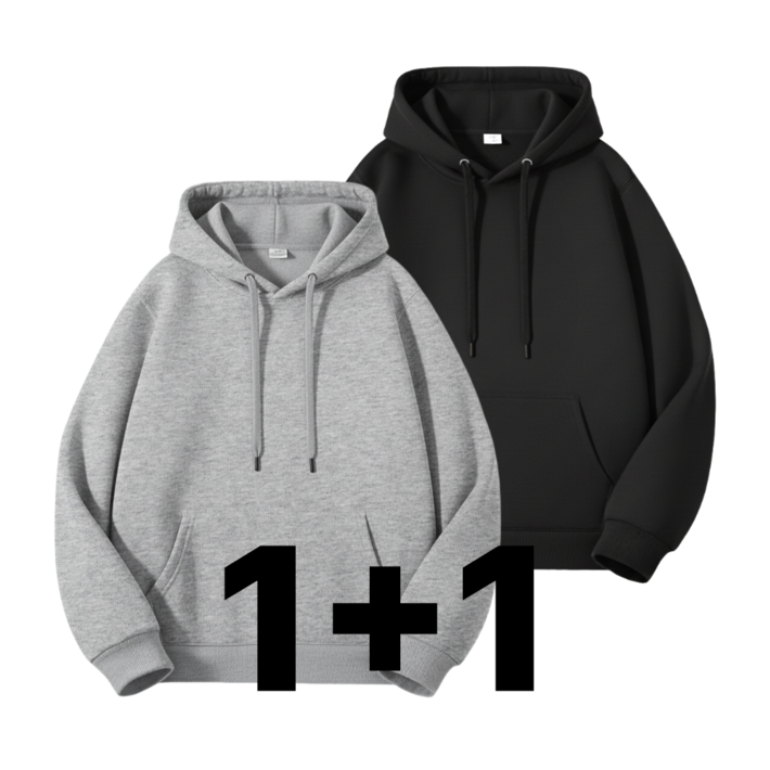 AnnLine 남녀공용 무지 오버핏 후드티