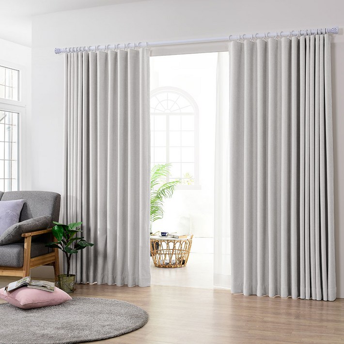 아로아 릴리커튼  무료배송 100프로 암막커튼 형상기억 자석끈증정 3중직 방한방풍 거실 안방 레일설치 커튼봉링설치 핀형커튼 바람막이 커텐