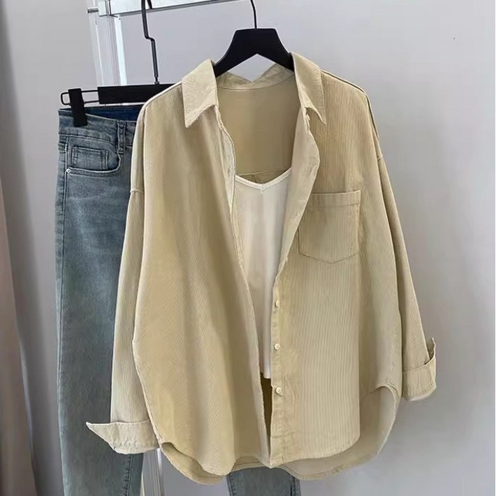 넬로넬리 프리미엄 코듀로이 루즈핏 포켓 레이어드 셔츠