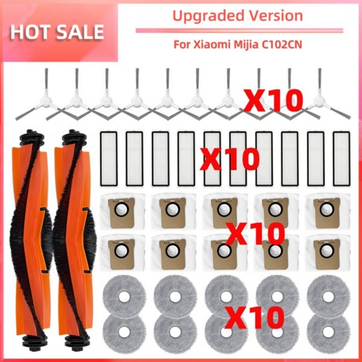 Xiaomi C102CN Mijia Almighty Sweeping Robot 2 호환 가능한 교체 브러시 Hepa 필터 모핑 먼지 가방 예비 Xiaomi C102CN Mijia Almighty Sweeping Robot 2 호환 가능한 교체 브러시 Hepa 필터 모핑 먼지 가방 예비