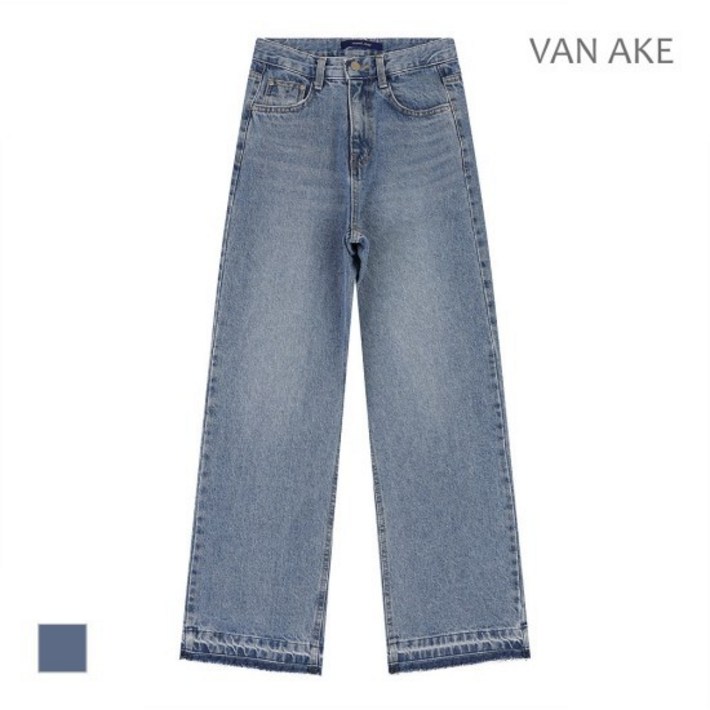반에이크 워싱 밑단포인트 데님팬츠VB35DLQ305W