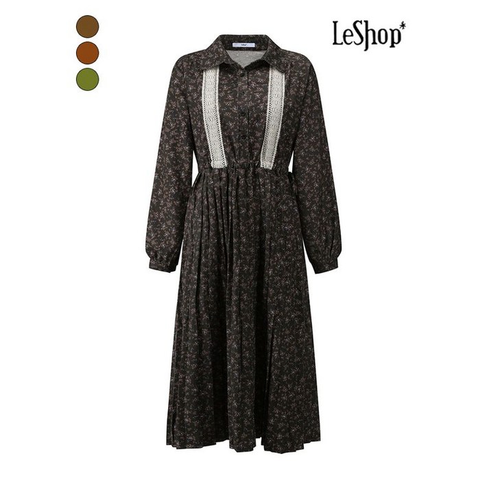 AK플라자 르샵 레이스 포인트 라인 플라워 플리츠 원피스 BPBOP004A