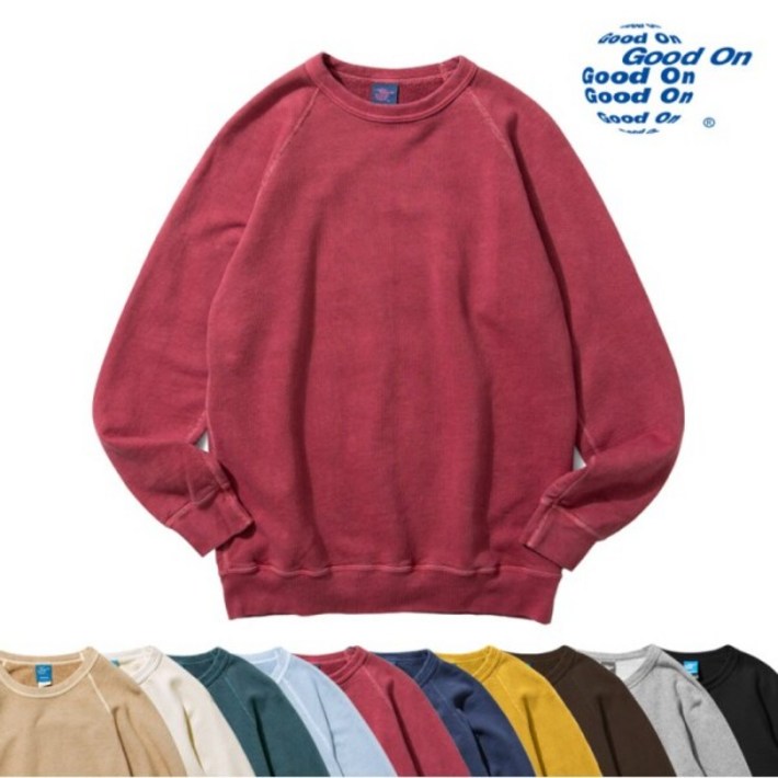 [굿온] 피그먼트 다잉 헤비코튼 맨투맨 컬렉션