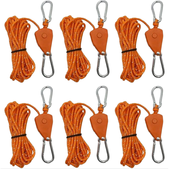 COVERONE 다용도 강력 고정 로프라쳇  스트링 반사 로프 6p 세트