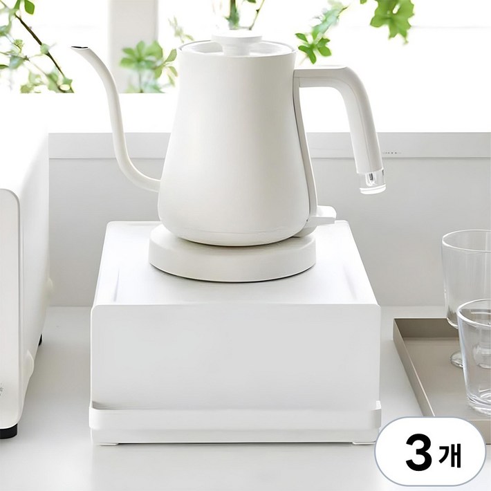 MARCH 철제 슬라이드 수납함, 3개, 퓨어화이트