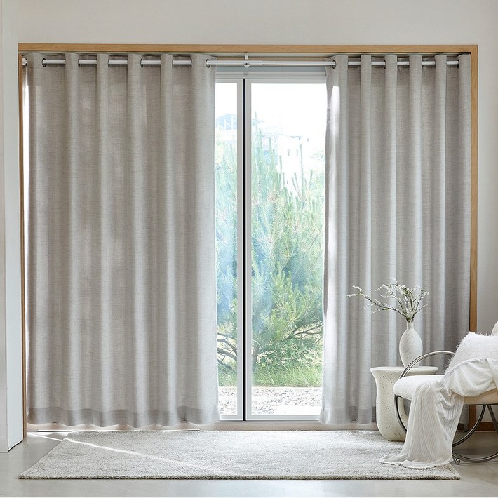 모던하우스 인천점  루밍 생활암막 아일렛형 긴창문커튼 280x240 크림 2p BL3625093