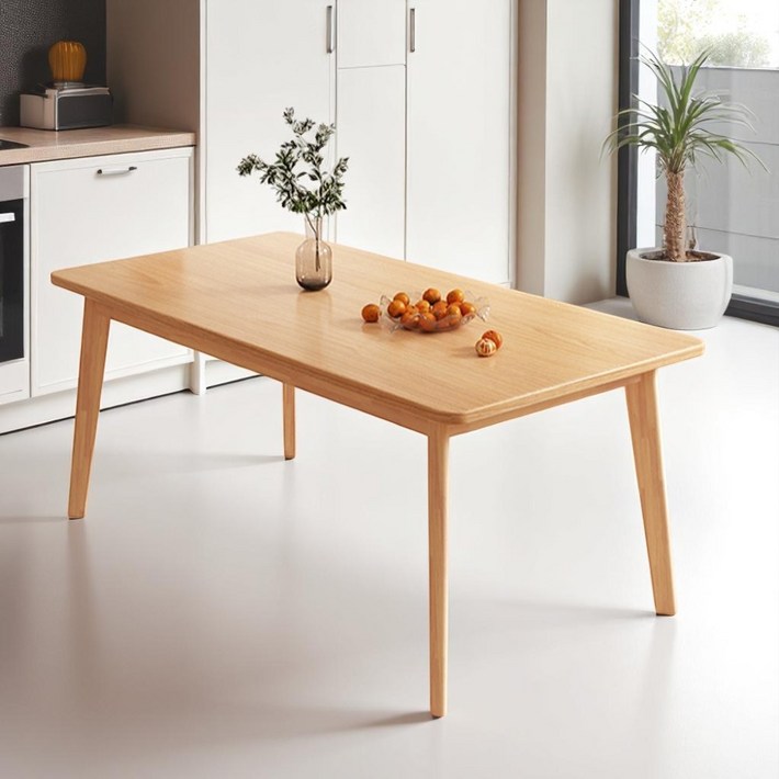 자은 리빙 원목다리 식탁, 6인용, 샤인오크