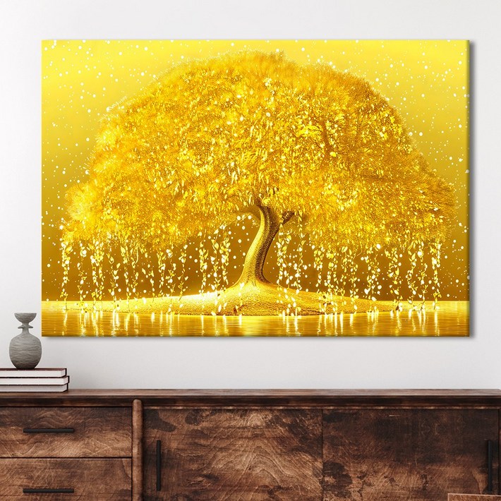 [인메이블] 황금 골드 돈들어오는 돈나무 그림 액자 거실 복도 인테리어 개업 집들이 선물