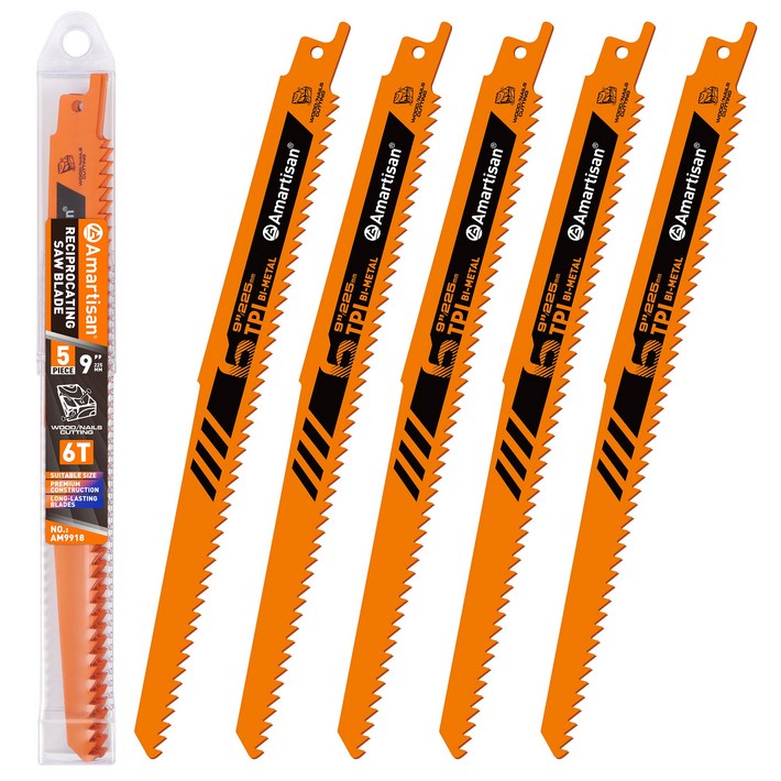 공구PXJ 목재용 컷팅 왕복 톱날 9인치 6TPI 톱날, 25개