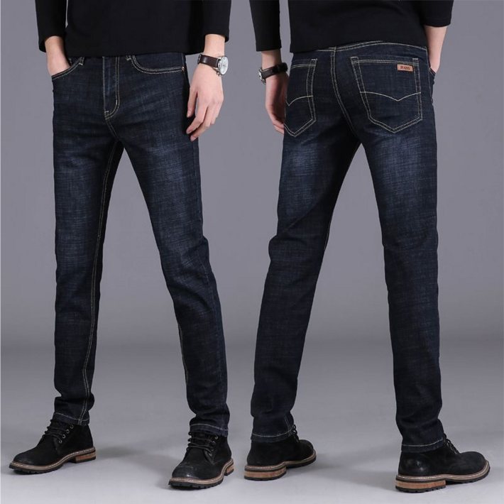 NUNUHANA 남성 빅사이즈 스판 워싱 일자 데님 청바지 DM39