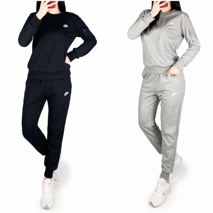 나이키 쭈리 포켓 면 맨투맨 조거 트레이닝 세트 남여공용 봄신상 단체 커플 AO