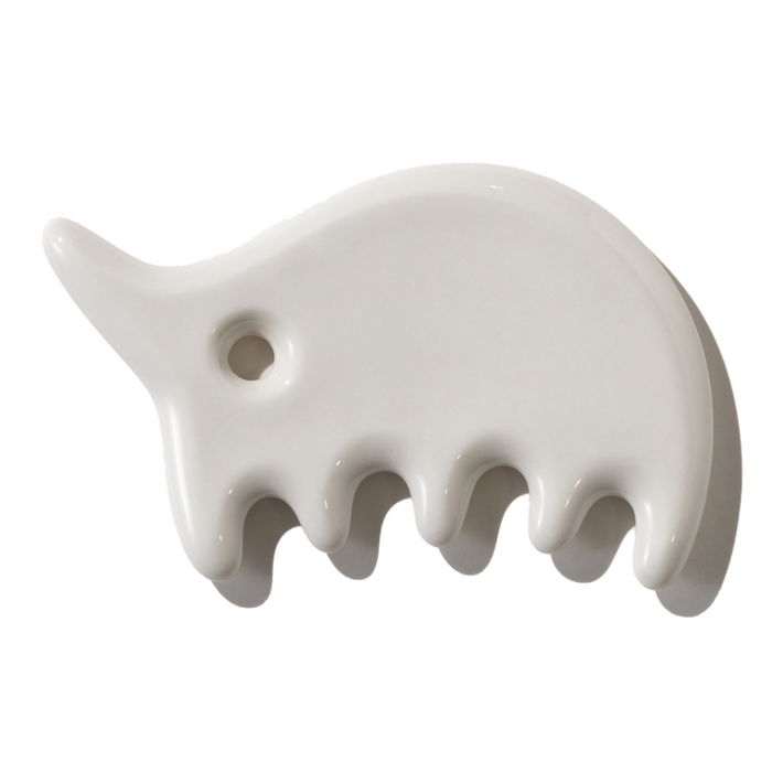 도예장인 에드뷰 명장 세라믹 코풀소 괄사 페이스 바디 림프순환 마사지  43만 유튜버 밤비걸 PICK, 화이트유광, 1개