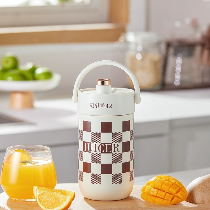 편안한42 휴대용 스텐 무선 텀블러 믹서기 미니 사무실 캠핑 블렌더