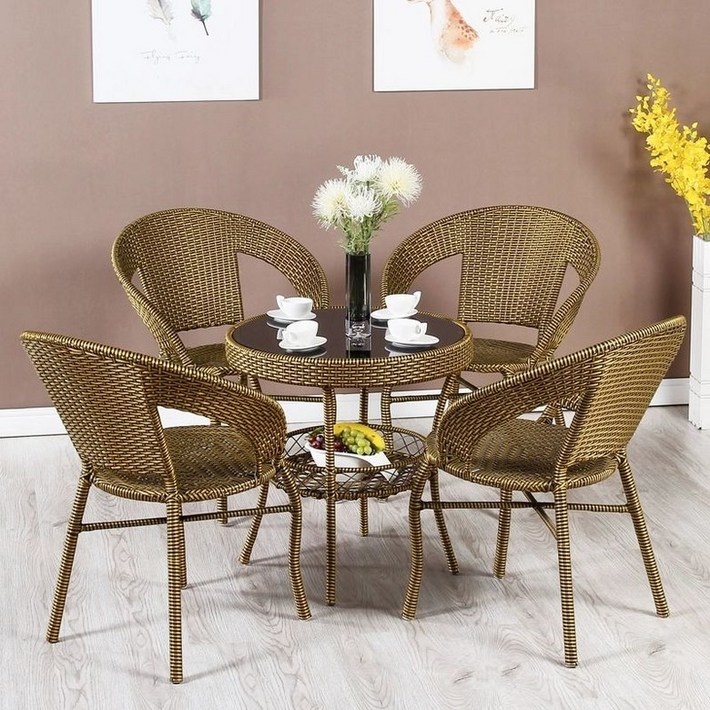 라탄테이블세트 야외 팬션 등받이 티테이블 마당