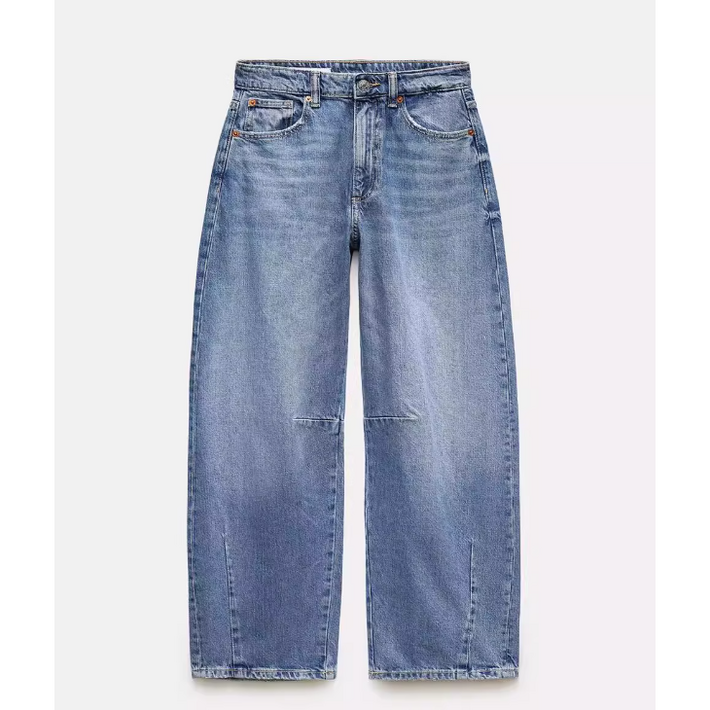 자라청바지 ZARA 자라 미드라이즈 배기 벌룬 진