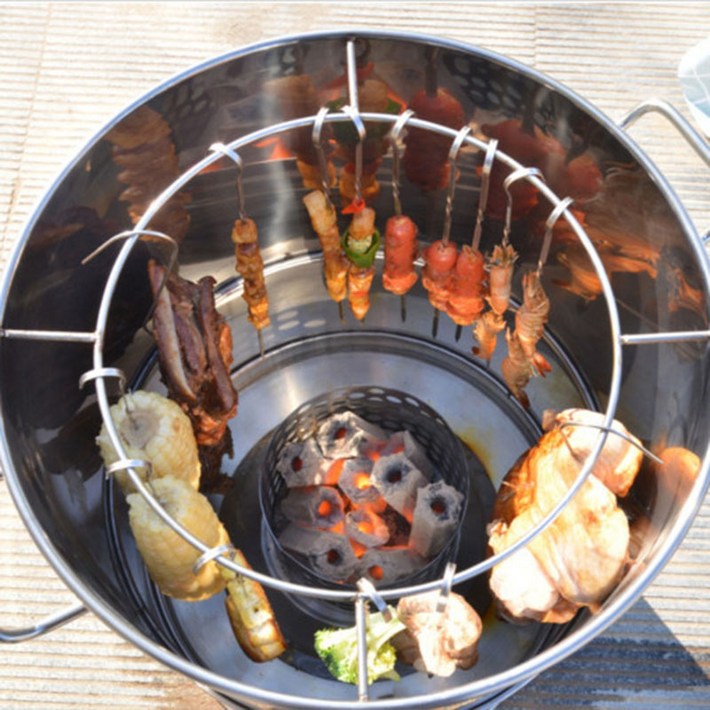 스테인리스 항아리 바베큐 화로 훈제 60cm 훈연