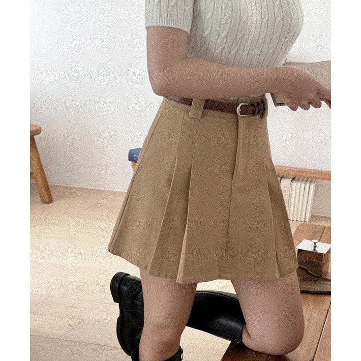 S2XL숏,베이직2가지기장 노수선스커트 에브리모먼트 올드머니룩 레이어드 플리츠 코튼 A라인 키작녀 키큰녀 핀턱 플리츠 치마바지 미니 스커트 무료배송