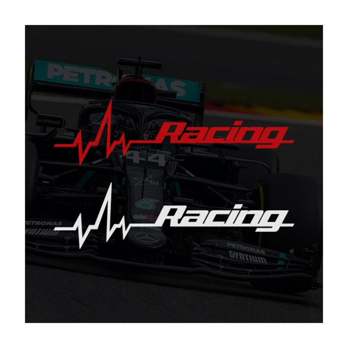레이싱심박수 튜닝스티커 데칼, 1개, 미디움흰색