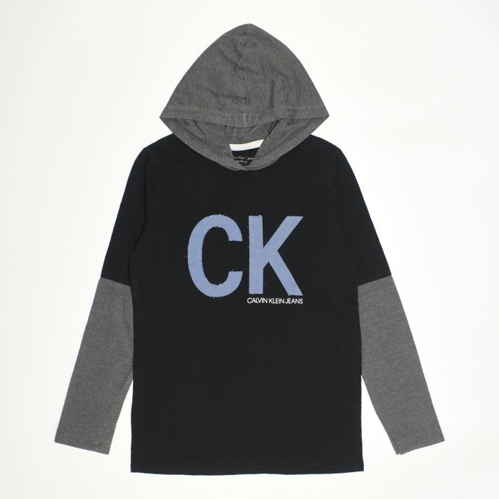 빈티지테크 635.캘빈클라인진 프린트 후드티셔츠정품아동 10Y