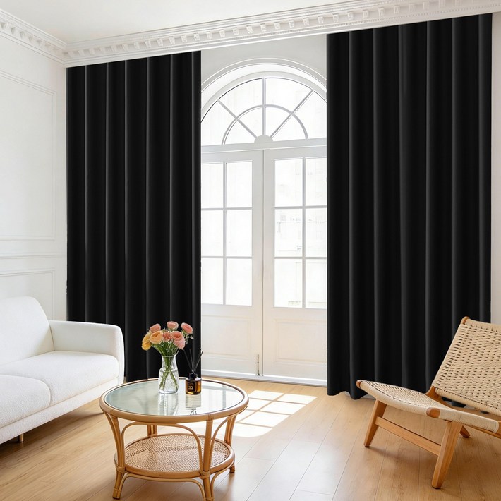 와이스타일 100 단열 암막커튼 거실 커튼 고밀도 암막커튼 암막커튼 아일렛형 암막커튼 2P 세트