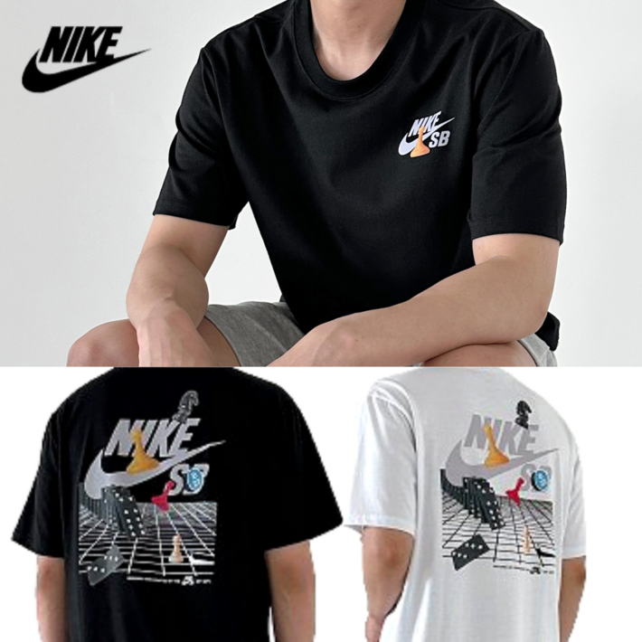 당일발송 나이키 NIKE 남여공용 SB 스케이트 오버핏 라운드 반팔 티셔츠 반팔티 스포네틱 양말