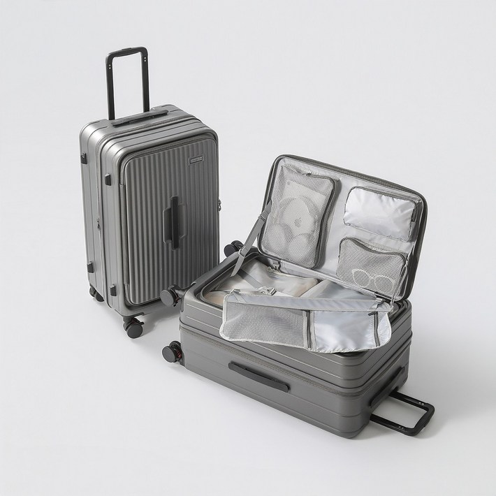 100pc 전면 개방형 캐리어 확장형 대용량 캐리어 대형 여행 트렁크 가방 tsa락